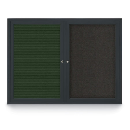 United Visual Products Corkboard, Forbo, Bronze, 1 Door, 48 x 48" UV3035-BRONZE-FORBO